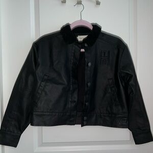 Gorgeous honor the gift faux  zip up leather jacket new with tags